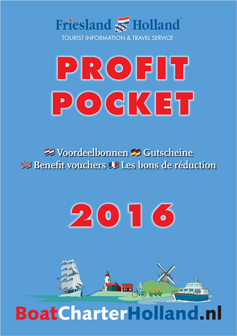 Huurders die een boot hebben geboekt bij een lid van Boat Charter Holland, een onderdeel van het bureau voor toerisme Friesland Holland, kunnen op vertoon van deze Profit Pocket met korting genieten van Noord- en Zuid-Friesland en de Noordoostpolder. Ze krijgen ook korting op de huur van de Batavus Quip designfietsen voor het doen van boodschappen of het maken van een prachtige fietstocht.